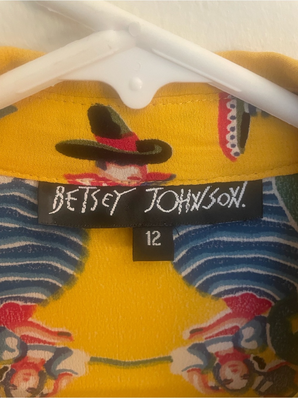 Betsey Johnson Yellow Graphic Print Button-Front Maxi Dress - Picture 14 of 15